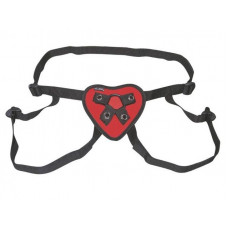 Красно-черные трусики-джоки с фиксацией насадки кольцом Красно-черные трусики-джоки с фиксацией насадки кольцом