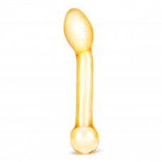 Золостистый стеклянный стимулятор простаты Honey Dripper - 17 см. Золостистый стеклянный стимулятор простаты Honey Dripper - 17 см.