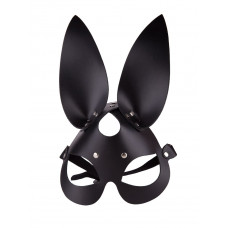 Чёрная кожаная маска с длинными ушками Чёрная кожаная маска с длинными ушками