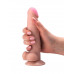 Телесный фаллоимитатор на присоске с выраженным рельефом - 19 см. Телесный фаллоимитатор на присоске с выраженным рельефом - 19 см.