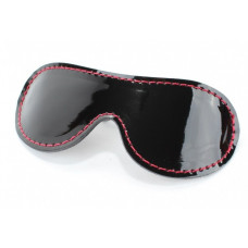 Чёрная лаковая маска из кожи с красной строчкой Чёрная лаковая маска из кожи с красной строчкой