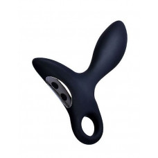 Черный силиконовый анальный вибромассажер Erokay с колечком-ограничителем Черный силиконовый анальный вибромассажер Erokay с колечком-ограничителем