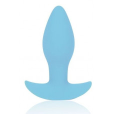Голубая коническая анальная вибровтулка с ограничителем - 8,5 см. Голубая коническая анальная вибровтулка с ограничителем - 8,5 см.