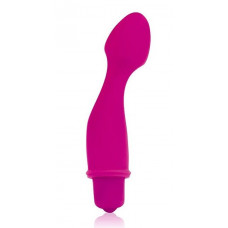 Розовый силиконовый изогнутый вибромассажер - 11,5 см. Розовый силиконовый изогнутый вибромассажер - 11,5 см.