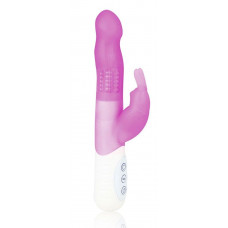 Розовый силиконовый вибратор hi-tech с клиторальным отростком - 21 см. Розовый силиконовый вибратор hi-tech с клиторальным отростком - 21 см.