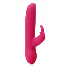 Розовый силиконовый вибратор с клиторальным отростком и 7 режимами вибрации - 21 см. Розовый силиконовый вибратор с клиторальным отростком и 7 режимами вибрации - 21 см.