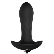 Черный анальный вибромассажер с круглым кончиком Черный анальный вибромассажер с круглым кончиком