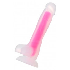 Прозрачно-розовый фаллоимитатор, светящийся в темноте, Clark Glow - 22 см. Прозрачно-розовый фаллоимитатор, светящийся в темноте, Clark Glow - 22 см.