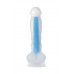 Прозрачно-синий фаллоимитатор, светящийся в темноте, Steve Glow - 20 см. Прозрачно-синий фаллоимитатор, светящийся в темноте, Steve Glow - 20 см.