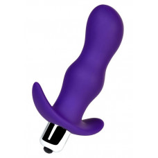 Фиолетовая изогнутая анальная вибропробка - 11,2 см. Фиолетовая изогнутая анальная вибропробка - 11,2 см.