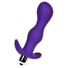 Фиолетовая изогнутая анальная вибропробка - 14 см. Фиолетовая изогнутая анальная вибропробка - 14 см.