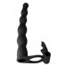 Черная вибронасадка для двойного проникновения Naughty Bunny - 17 см. Черная вибронасадка для двойного проникновения Naughty Bunny - 17 см.