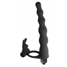 Черная вибронасадка для двойного проникновения Naughty Bunny - 17 см. Черная вибронасадка для двойного проникновения Naughty Bunny - 17 см.