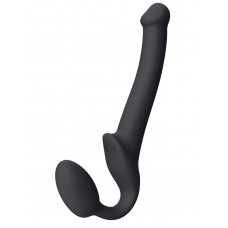 Черный безремневой страпон Silicone Bendable Strap-On - size S Черный безремневой страпон Silicone Bendable Strap-On - size S