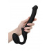 Черный безремневой страпон Silicone Bendable Strap-On - size S Черный безремневой страпон Silicone Bendable Strap-On - size S