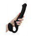 Черный безремневой страпон Silicone Bendable Strap-On - size M Черный безремневой страпон Silicone Bendable Strap-On - size M