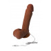 Коричневый вибратор-реалистик на присоске с пультом ДУ - 21 см. Коричневый вибратор-реалистик на присоске с пультом ДУ - 21 см.