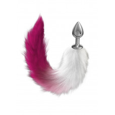 Серебристая анальная пробка с розовым хвостом Galaxy Серебристая анальная пробка с розовым хвостом Galaxy