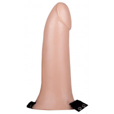 Пустотелый реалистичный фаллопротез на ремешках с заклепками - 17 см. Пустотелый реалистичный фаллопротез на ремешках с заклепками - 17 см.