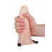 Пустотелый реалистичный фаллопротез на ремешках с заклепками - 17 см. Пустотелый реалистичный фаллопротез на ремешках с заклепками - 17 см.