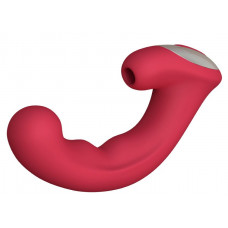 Бордовый вибратор Phoenix с вакуумной стимуляцией клитора - 18 см. Бордовый вибратор Phoenix с вакуумной стимуляцией клитора - 18 см.