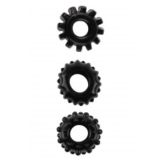 Набор из 3 черных эрекционных колец Set Of 3 Cockrings