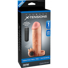 Телесная вибронасадка с кольцом Vibrating Real Feel 1 Extension - 14 см. Телесная вибронасадка с кольцом Vibrating Real Feel 1 Extension - 14 см.