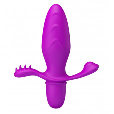 Лиловая анальная пробка с вибрацией Fitch - 13,3 см.