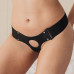 Чёрные кожаные трусики для больших насадок Чёрные кожаные трусики для больших насадок