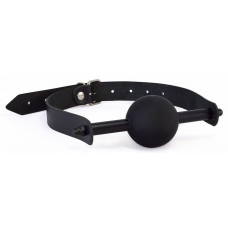 Черный кляп с шариком-трензелем Черный кляп с шариком-трензелем