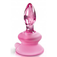 Розовая стеклянная пробка Icicles №90 с силиконовой присоской - 8 см. Розовая стеклянная пробка Icicles №90 с силиконовой присоской - 8 см.