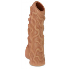 Телесная насадка с венками и открытой головкой Nude Sleeve L - 14 см. Телесная насадка с венками и открытой головкой Nude Sleeve L - 14 см.