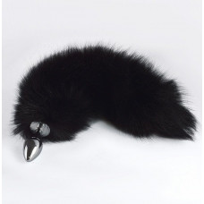 Хромированная анальная пробка с пушистым хвостиком Хромированная анальная пробка с пушистым хвостиком