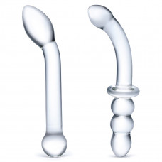 Набор из 2 стеклянных изогнутых фаллоимитаторов Набор из 2 стеклянных изогнутых фаллоимитаторов