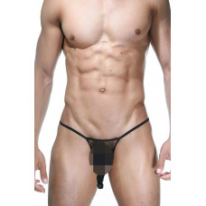 Мужские стринги из мягкой эластичной ткани в мелкую сеточку Мужские стринги из мягкой эластичной ткани в мелкую сеточку