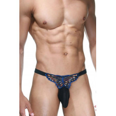 Мужские стринги из мягкой ткани с украшением в виде бабочки Мужские стринги из мягкой ткани с украшением в виде бабочки
