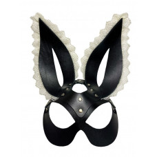 Маска зайки с бежевым кружевом на ушках Маска зайки с бежевым кружевом на ушках