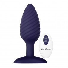 Синяя анальная пробка с вибрацией и пультом ДУ Wicked Twister - 12 см. Синяя анальная пробка с вибрацией и пультом ДУ Wicked Twister - 12 см.