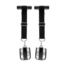 Черно-серебристые фиксаторы для рук на дверь Anonymo Черно-серебристые фиксаторы для рук на дверь Anonymo