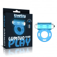 Голубое, светящееся в темноте эрекционное виброкольцо Lumino Play Vibrating Penis Ring Голубое, светящееся в темноте эрекционное виброкольцо Lumino Play Vibrating Penis Ring