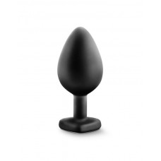 Черная анальная втулка с прозрачным кристаллом Bling Plug Medium - 8,2 см. Черная анальная втулка с прозрачным кристаллом Bling Plug Medium - 8,2 см.