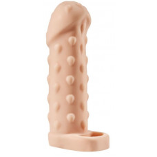 Телесная насадка-удлинитель с пупырышками Kleon - 15 см.
