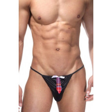 Трусы-стринги с клетчатым галстуком Трусы-стринги с клетчатым галстуком