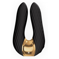 Черный двойной вибростимулятор AIKO с двумя моторами Черный двойной вибростимулятор AIKO с двумя моторами