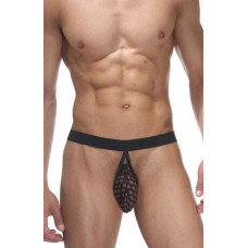 Мужские трусы-стринги с гульфиком в круглую сеточку Мужские трусы-стринги с гульфиком в круглую сеточку