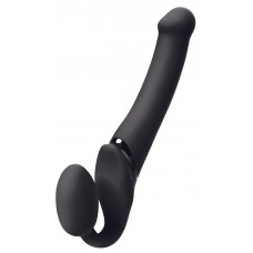 Черный безремневой вибрострапон Silicone Bendable Strap-On - size XL Черный безремневой вибрострапон Silicone Bendable Strap-On - size XL