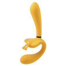 Желтый безремневой вибрострапон The Monarch - 23 см. Желтый безремневой вибрострапон The Monarch - 23 см.