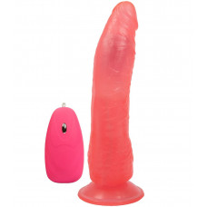 Розовый вибромассажёр-реалистик на присоске - 17,5 см. Розовый вибромассажёр-реалистик на присоске - 17,5 см.
