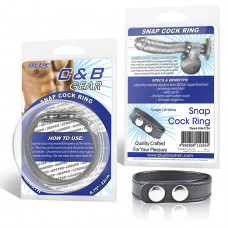 Кольцо на пенис SNAP COCK RING из искусственной кожи на клепках Кольцо на пенис SNAP COCK RING из искусственной кожи на клепках