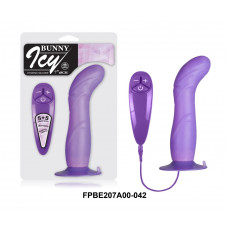 Гибкий фиолетовый вибратор на присоске - 18 см. Гибкий фиолетовый вибратор на присоске - 18 см.